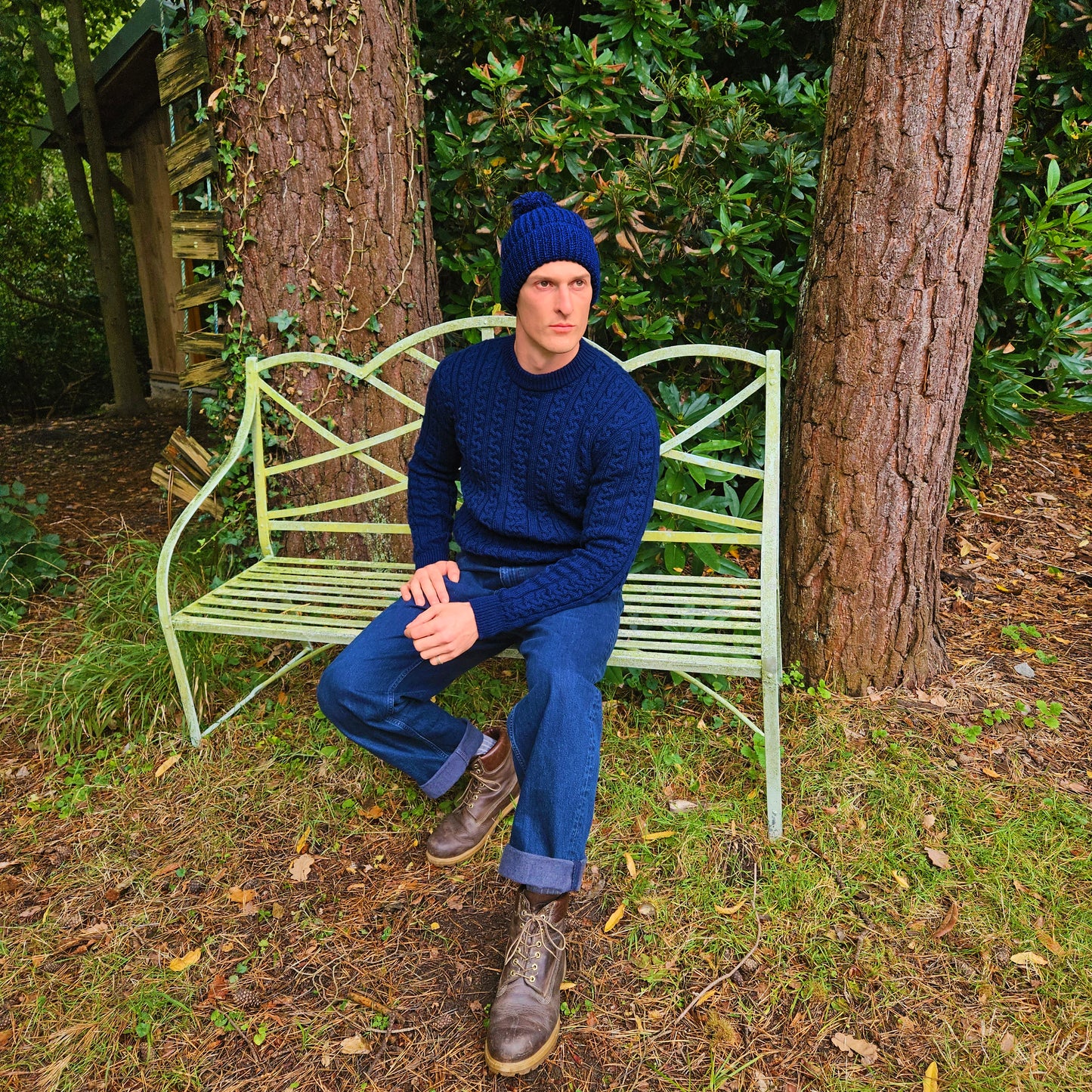 mens navy beany