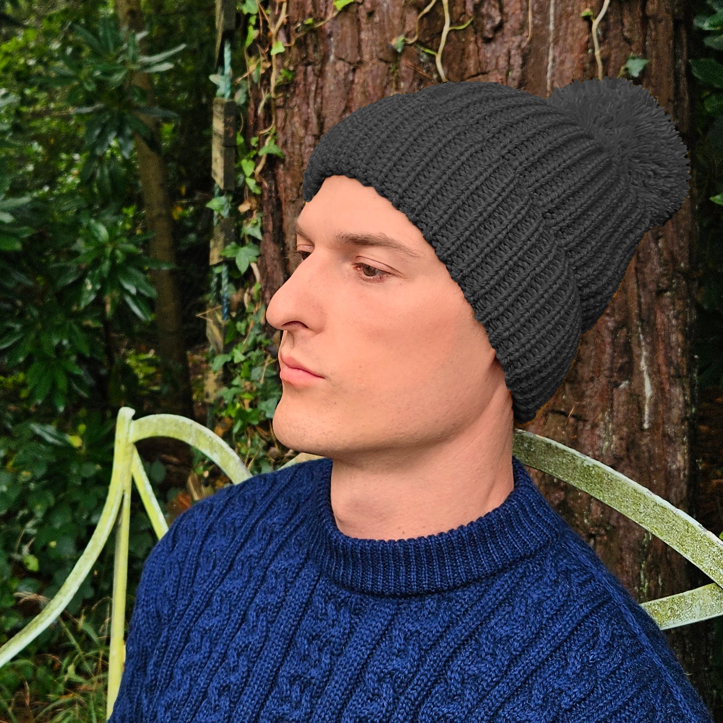Grey beanie men