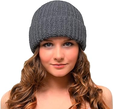 Woolly Hat Grey – Ladies Beanie – Winter Hat for Women