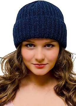Woolly Hat Navy – Ladies Beanie – Winter Hat for Women