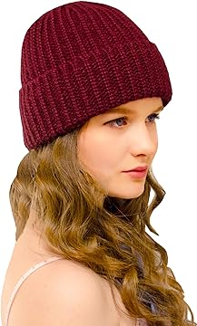 Woolly Hat Burgundy – Ladies Beanie – Winter Hat for Women