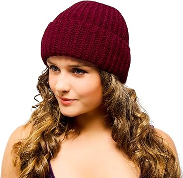 Woolly Hat Burgundy – Ladies Beanie – Winter Hat for Women