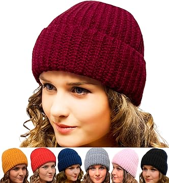 Woolly Hat Burgundy – Ladies Beanie – Winter Hat for Women