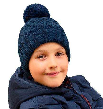 Fleece Lined Hat for Boys Navy
