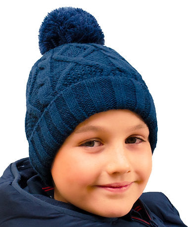 Fleece Lined Hat for Boys Navy