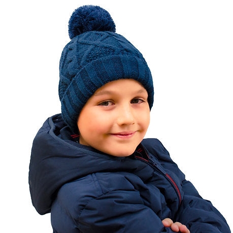 Fleece Lined Hat for Boys Navy