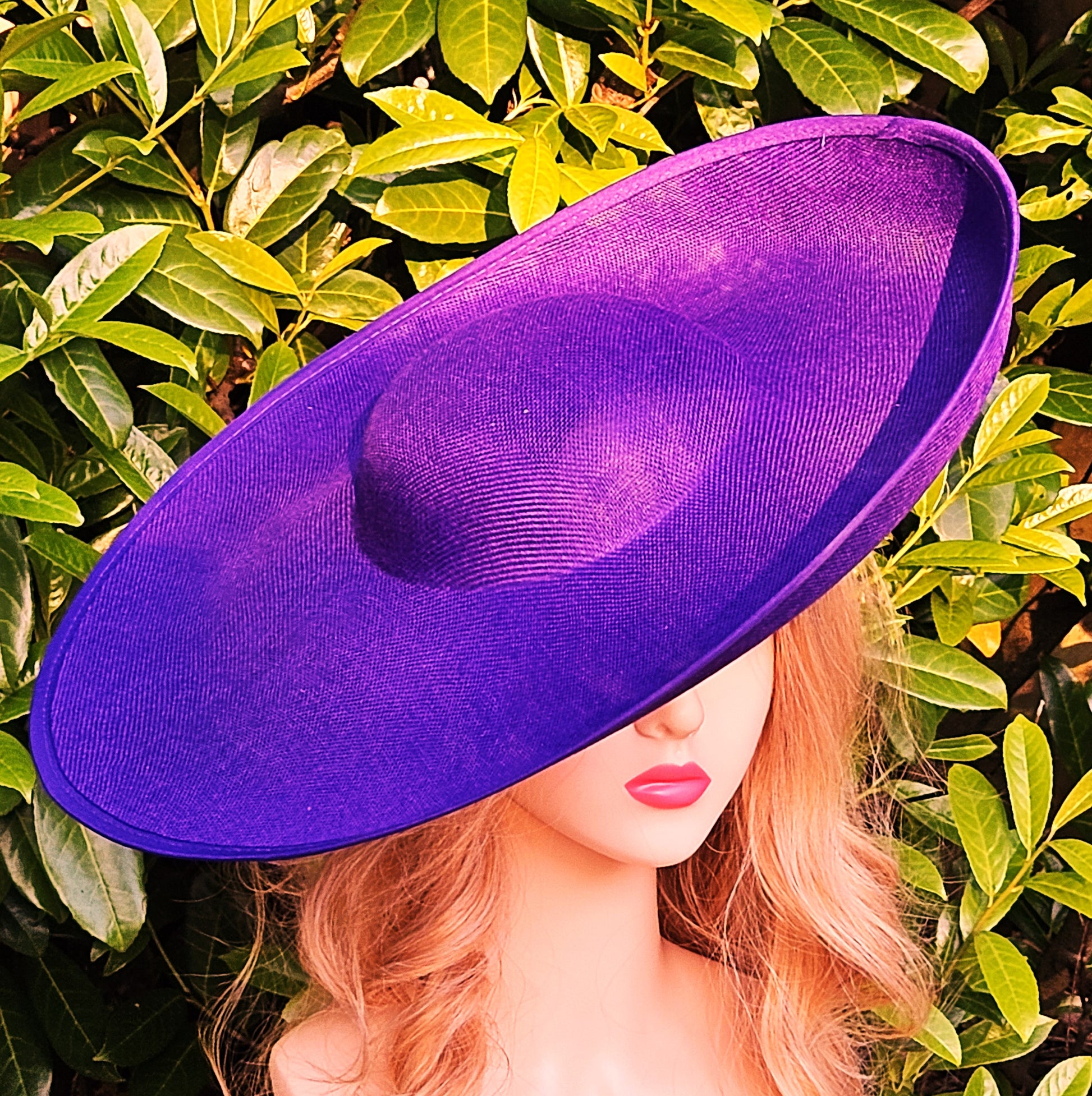 Extra Large Purple Fascinator Hat Ascot Wedding Racing Hat for