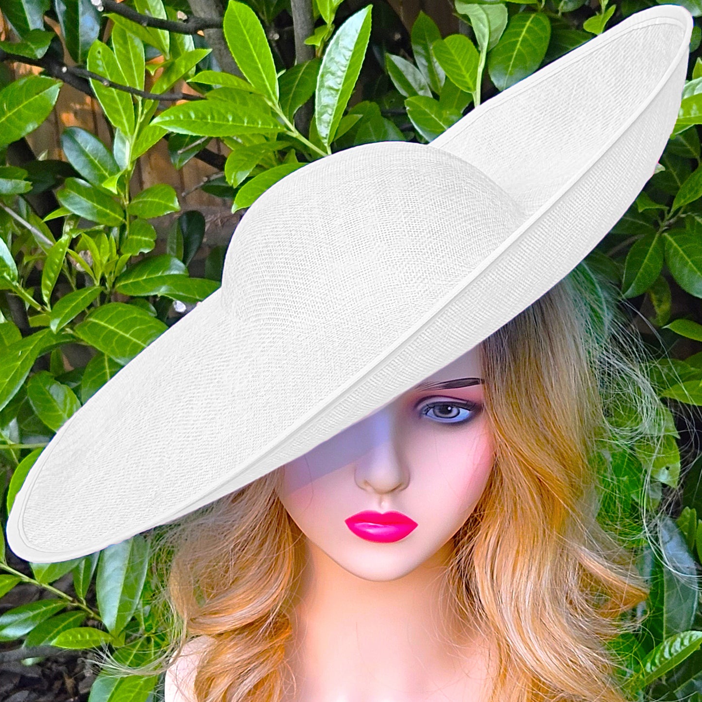 white wedding hat