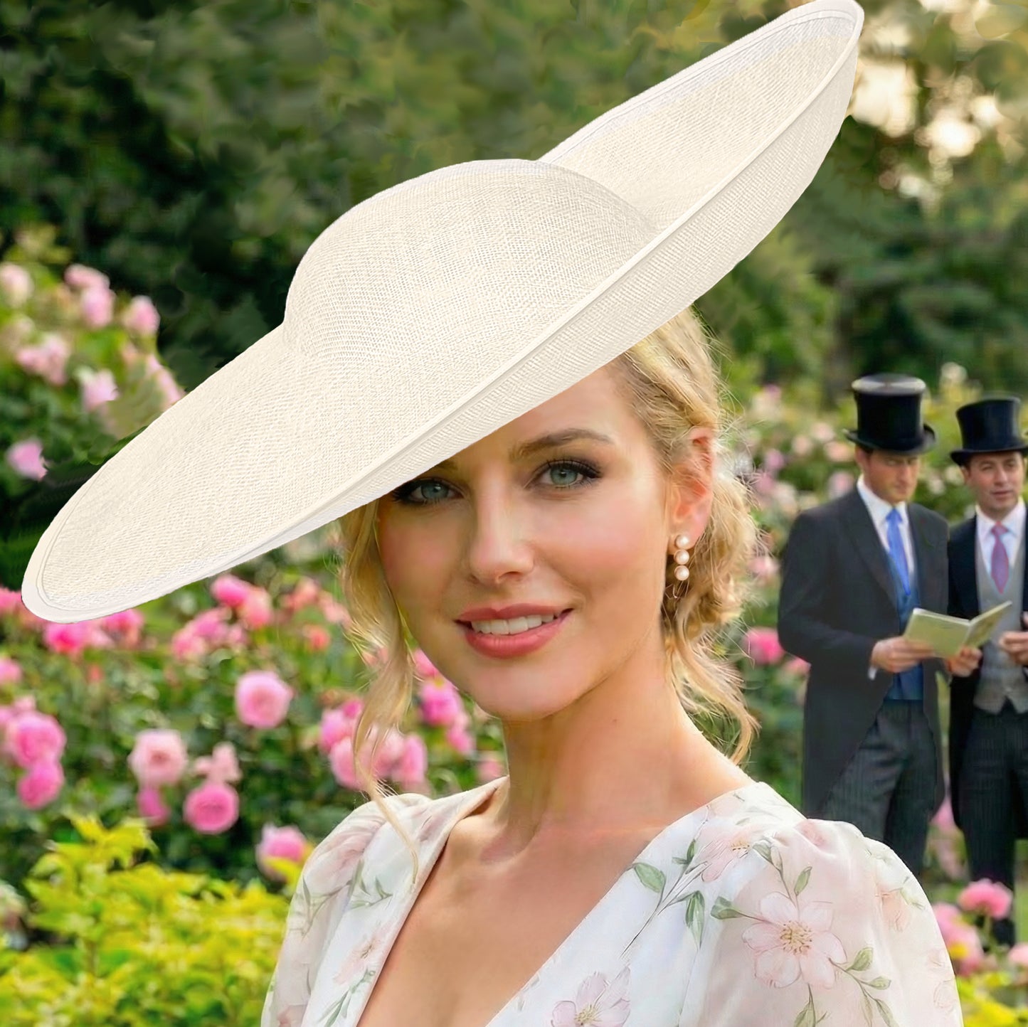 extra large white hat for races
