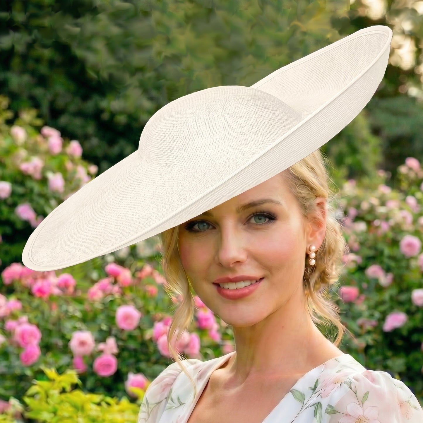 large white hat for races