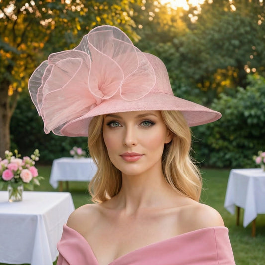 pink wedding hat