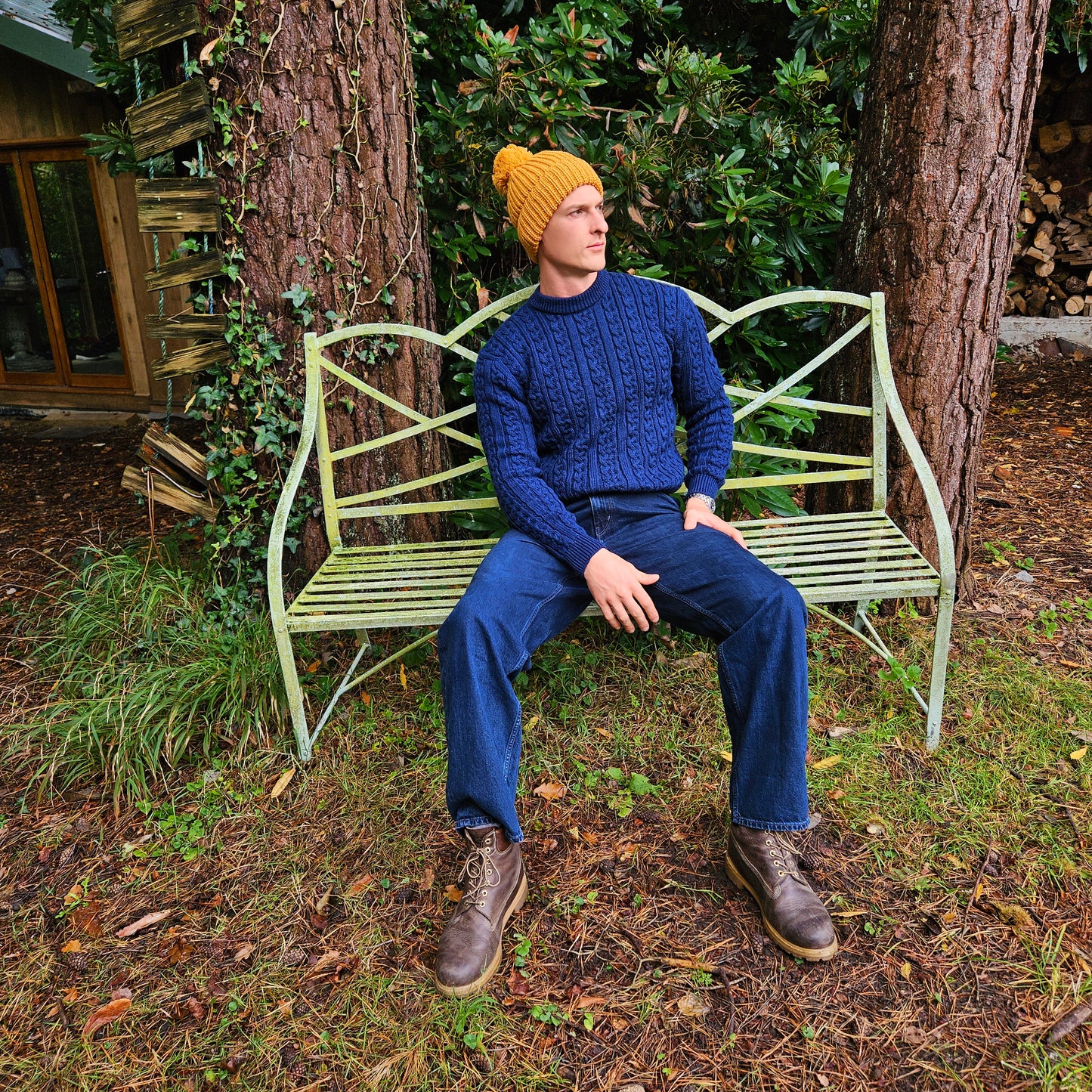 Mustard beanie mens