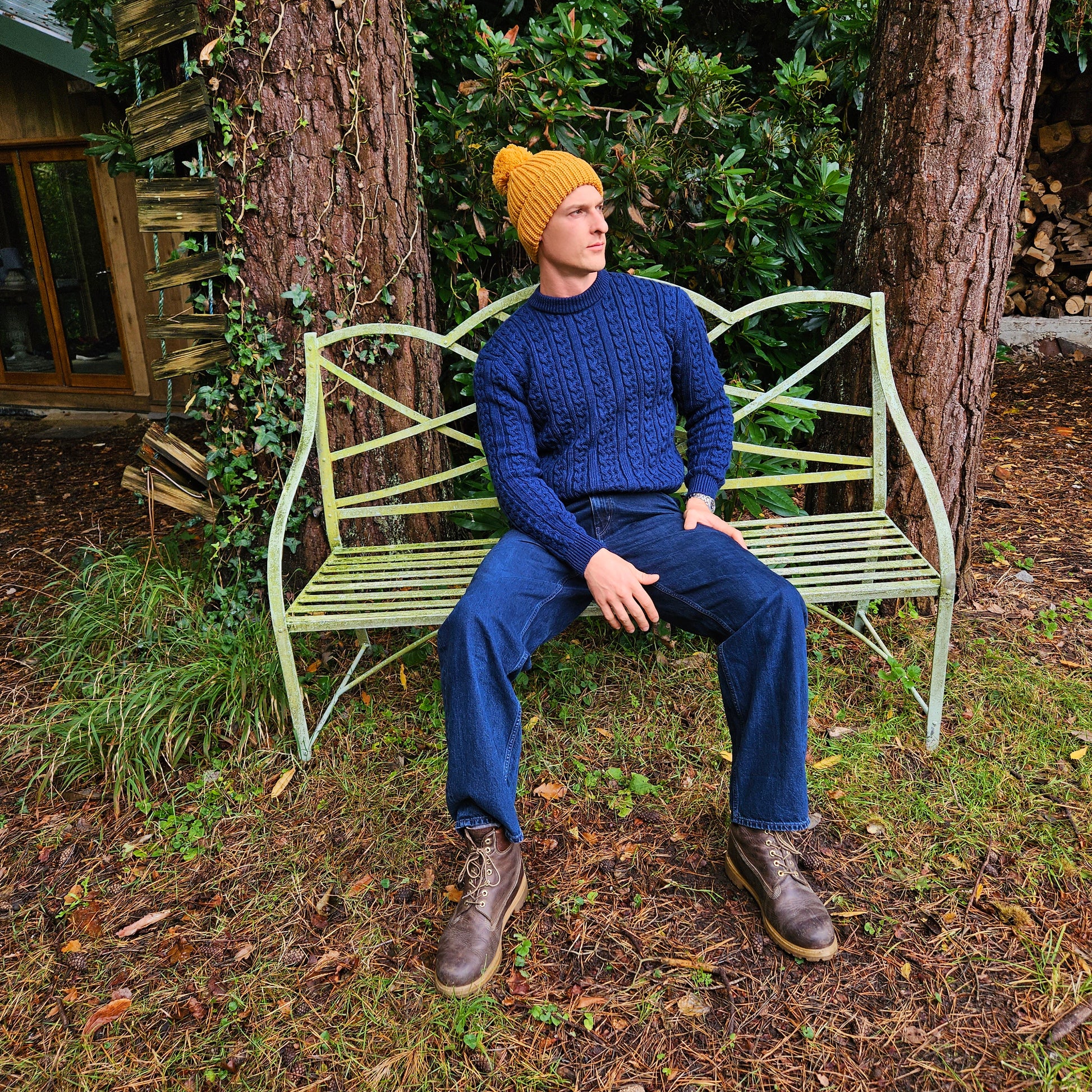 Mustard beanie mens