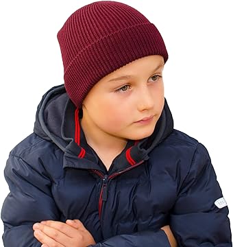 Boys Winter Hat Light Grey Beanie for Boys - Beanie Hats for Boys age 5, 6, 7, 8, 9, 10, 11, 12