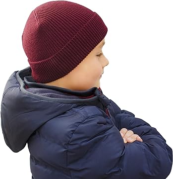Boys Winter Hat Light Grey Beanie for Boys - Beanie Hats for Boys age 5, 6, 7, 8, 9, 10, 11, 12