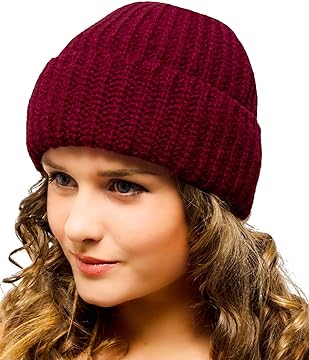 Woolly Hat Burgundy – Ladies Beanie – Winter Hat for Women