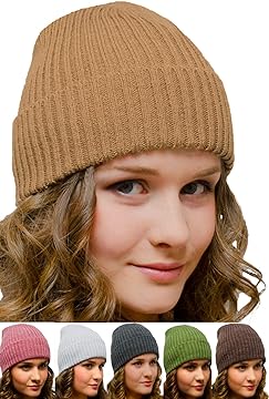 Ladies Beanie Dark Beige Woolly Hat for Women – Women’s Winter Hat