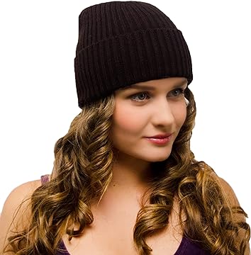 Ladies Beanie Dark Brown Woolly Hat for Women – Women’s Winter Hat