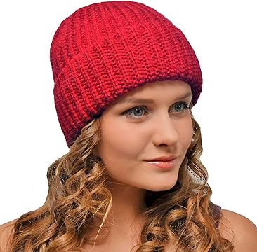 Woolly Hat Red – Ladies Beanie – Winter Hat for Women