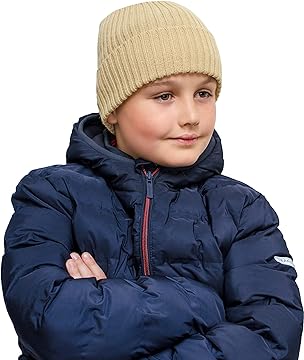Boy’s Beanie Beige Woolly Hat for Boys age 5, 6, 7, 8, 9, 10, 11, 12 y.o. - Winter Hat