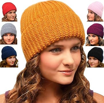 Woolly Hat Mustard – Ladies Beanie – Winter Hat for Women