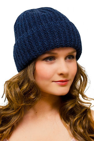 Woolly Hat Navy – Ladies Beanie – Winter Hat for Women