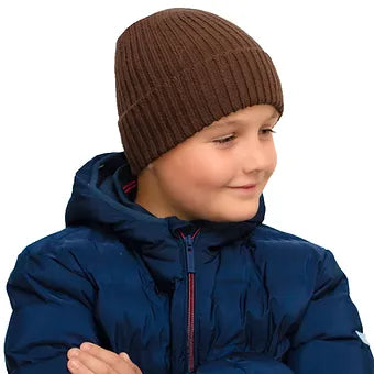 Boy’s Beanie Light Brown Winter Hat - Woolly Hats for Boys age 5, 6, 7, 8, 9, 10, 11, 12 y.o.