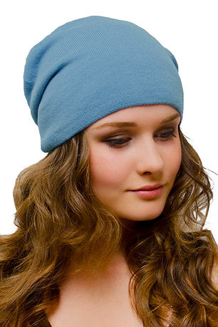 Long Slouchy Beanie Light Blue