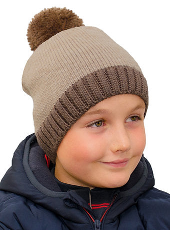 Boy's Bobble Hat Beige