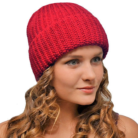 Woolly Hat Red – Ladies Beanie – Winter Hat for Women