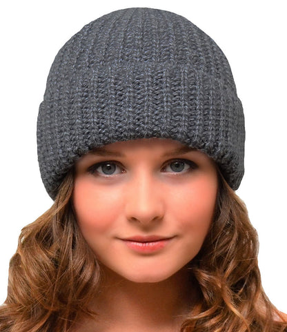 Woolly Hat Grey – Ladies Beanie – Winter Hat for Women