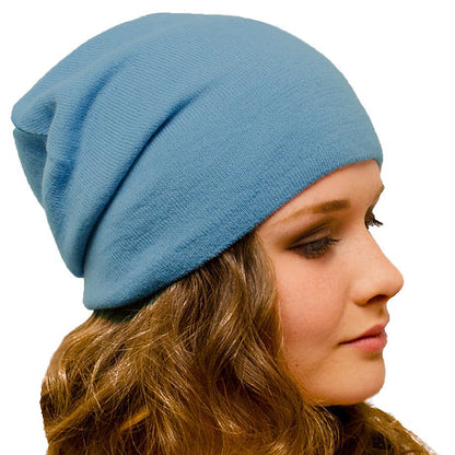 Long Slouchy Beanie Light Blue