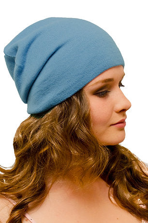 Long Slouchy Beanie Light Blue