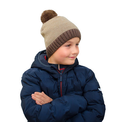 Boy's Bobble Hat Beige