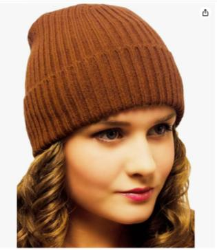 Ladies Beanie Light Brown Woolly Hat for Women – Women’s Winter Hat