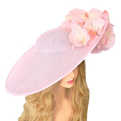 blush pink races hat for Kentucky Derby and Melbourne Cup nude