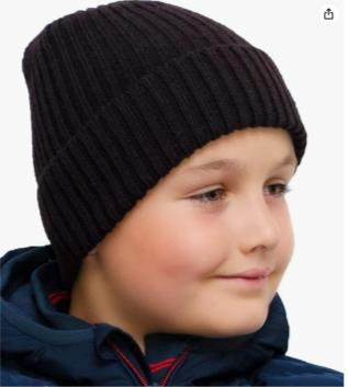 Boys Winter Hat Light Grey Beanie for Boys - Beanie Hats for Boys age 5, 6, 7, 8, 9, 10, 11, 12