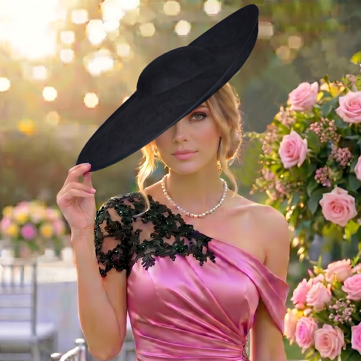 black fascinator hat for women in style of hats for the Derby. Kentucky Derby hats range. Ladies KY Derby hat.