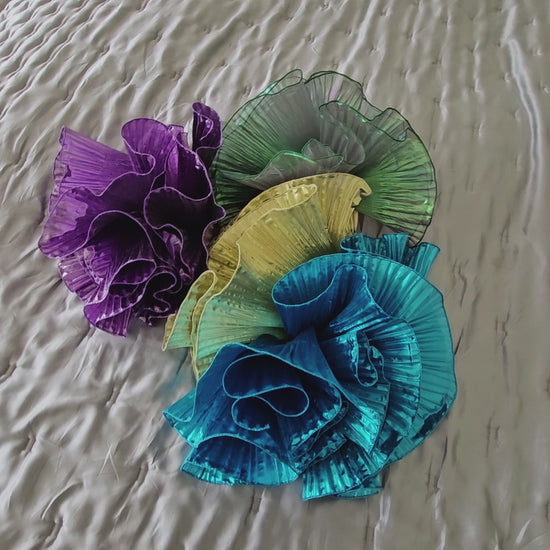gold, blue, purple, green flowers for royal ascot hats