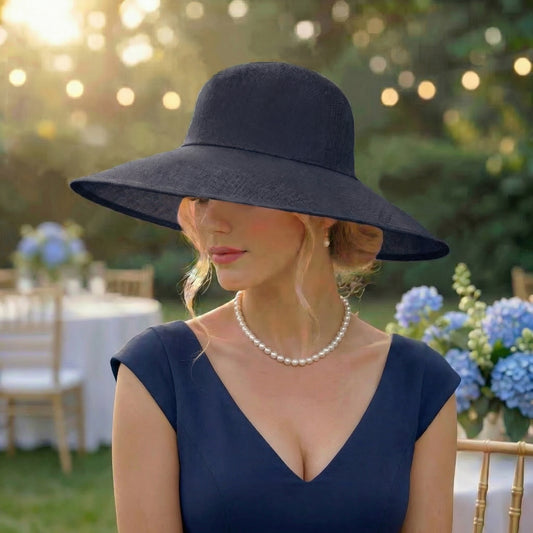 navy wedding hat